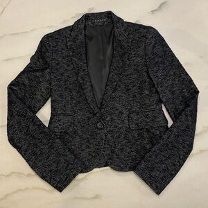 Theory Black Grey Textured Women's Blazer